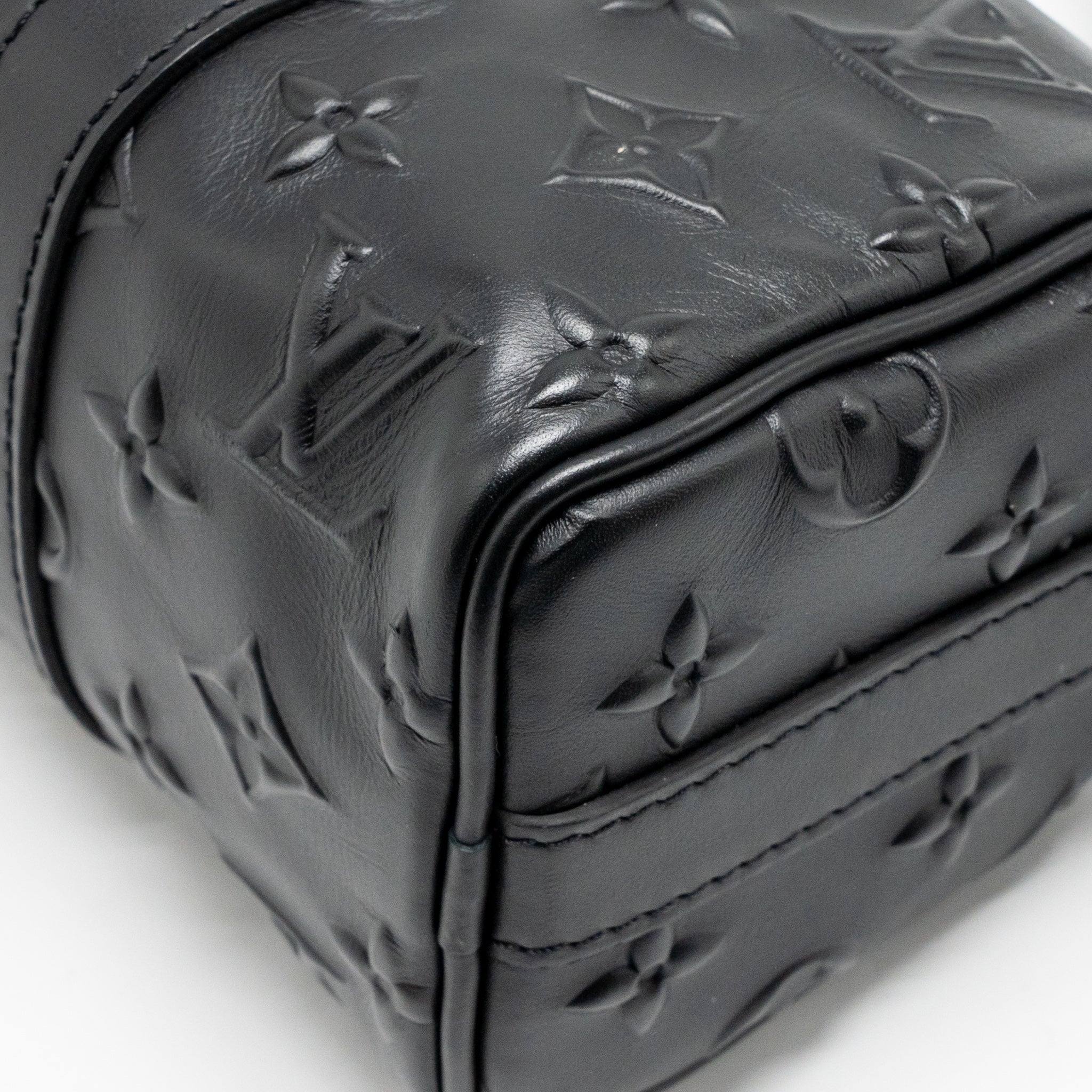 LOUIS VUITTON KEEPALL XS MONOGRAM SEAL COWHIDE LEATHER SO BLACK