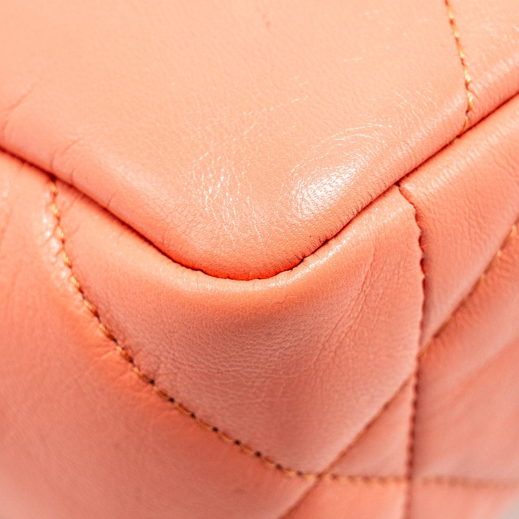 CHANEL SMALL 19 BAG SHINY GOATSKIN CORAL MULTICOLOUR HARDWARE