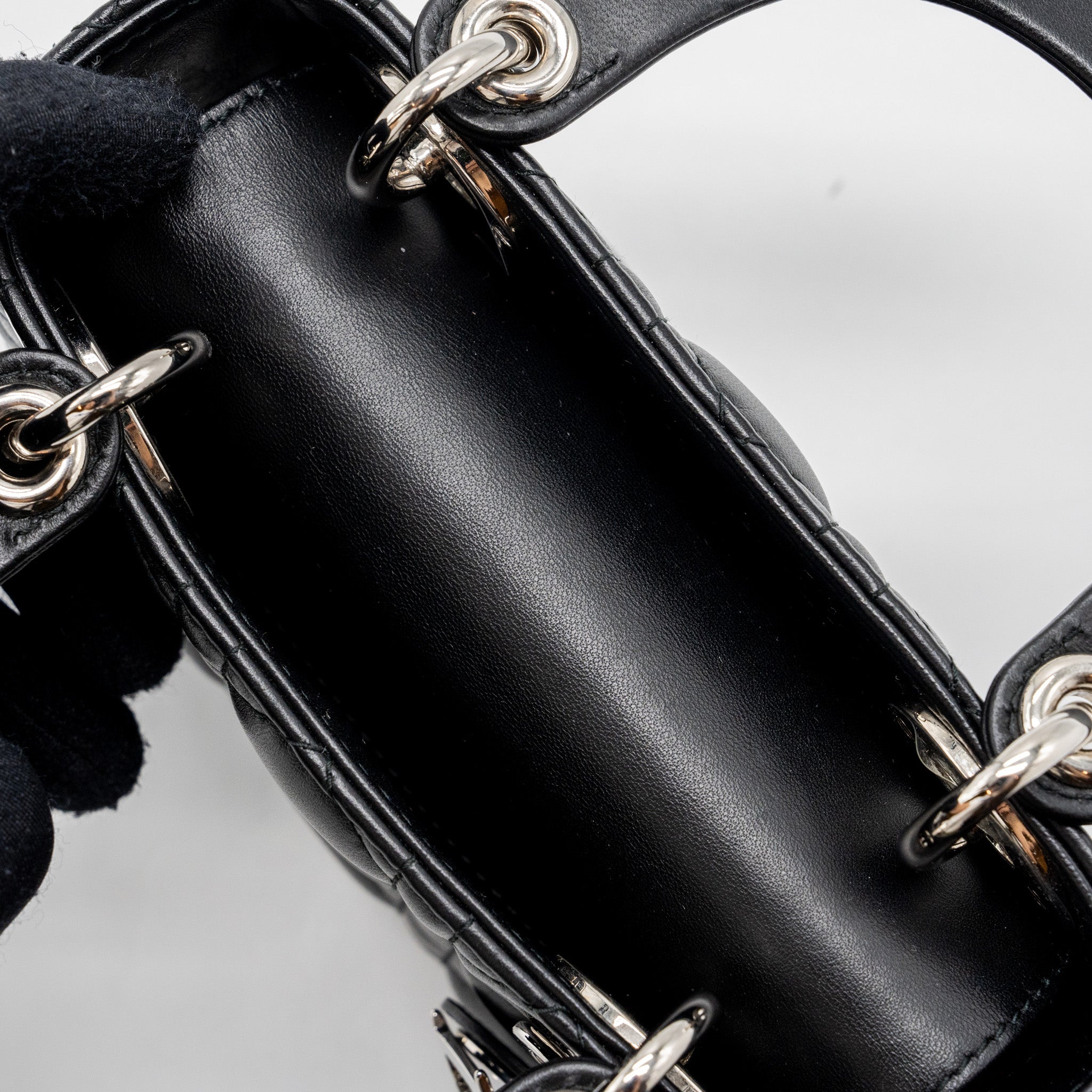 DIOR MINI LADY DIOR LAMBSKIN BLACK SHW
