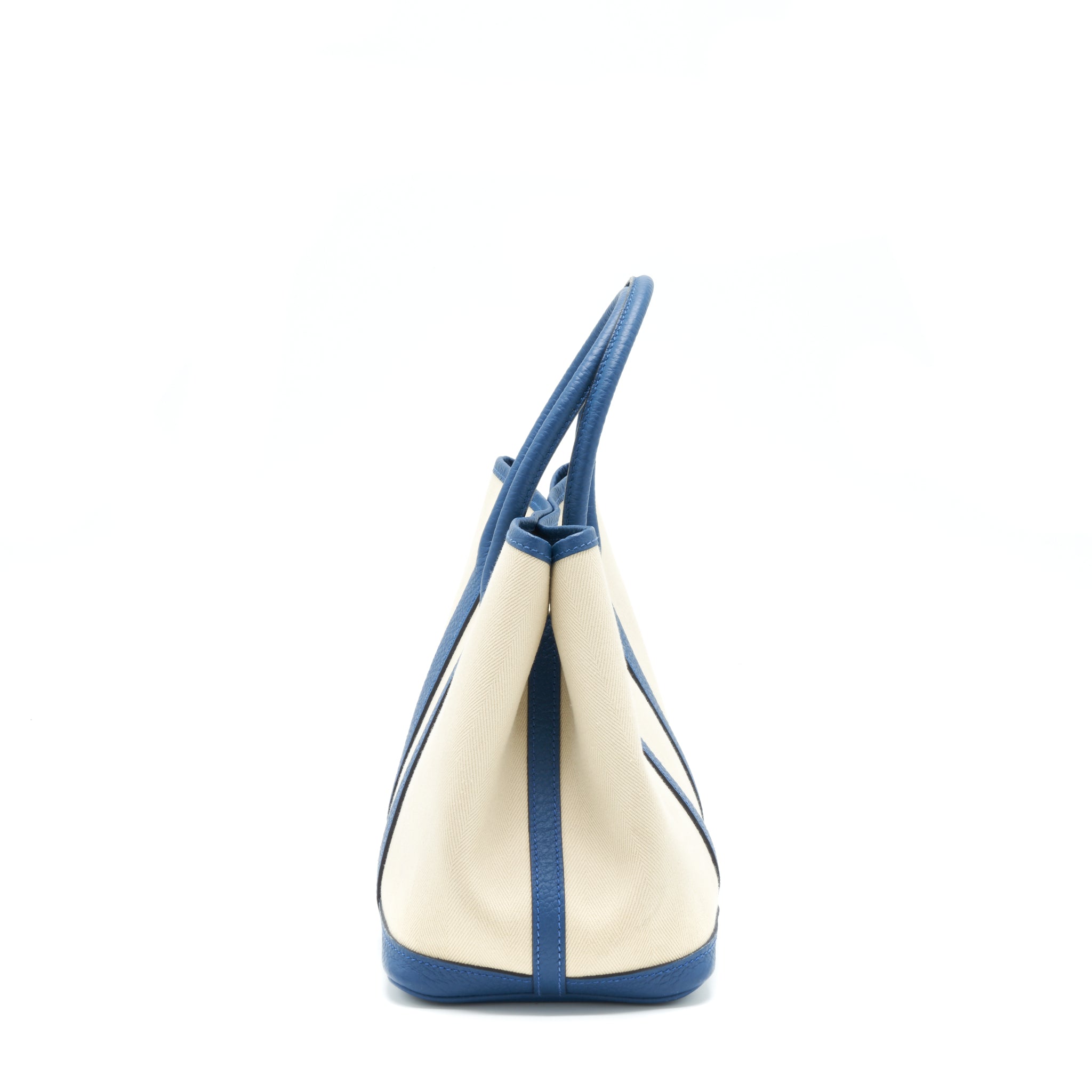 HERMES GARDEN PARTY 30 CANVAS BLUE/BEIGE SHW