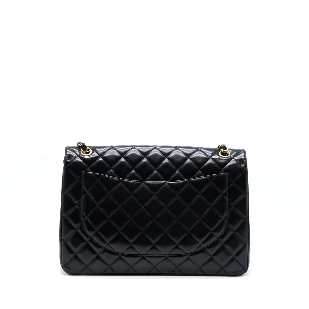 CHANEL MAXI CLASSIC FLAP BAG LAMBSKIN BLACK GHW