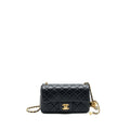 CHANEL PEARL CRUSHED MINI RECTANGULAR FLAP IN BLACK