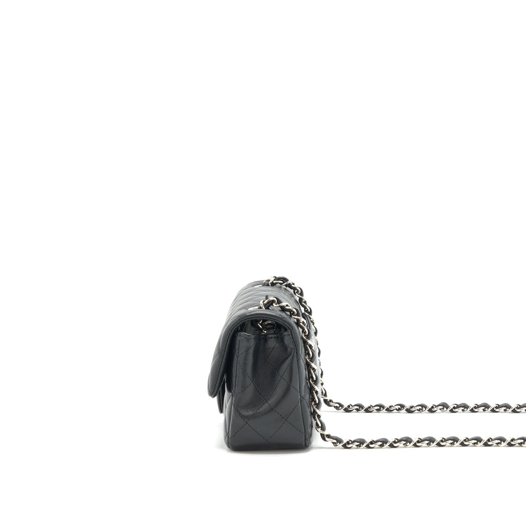 CHANEL MINI RECTANGULAR FLAP BAG LAMBSKIN BLACK SHW