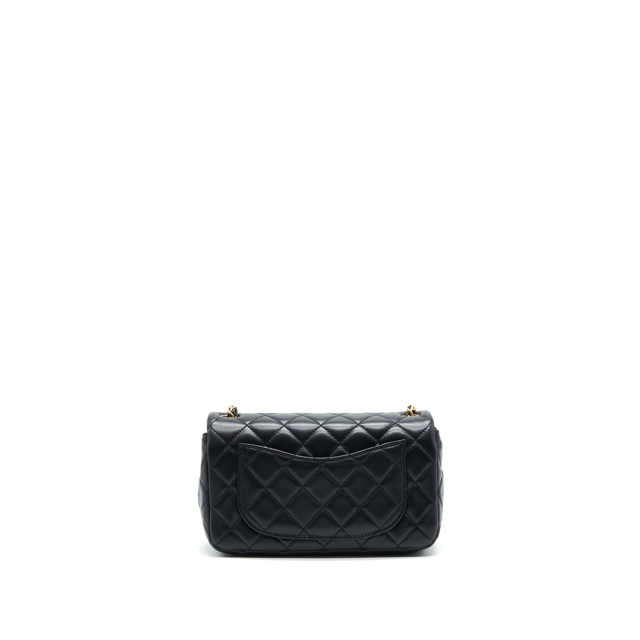 CHANEL PEARL CRUSHED MINI RECTANGULAR FLAP IN BLACK