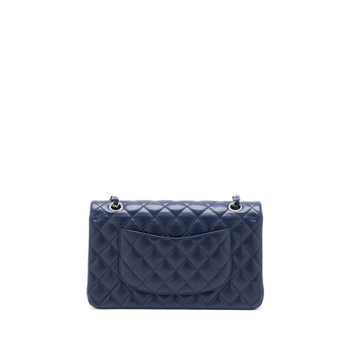CHANEL MEDIUM CLASSIC DOUBLE FLAP BAG CAVIAR NAVY BLUE SHW