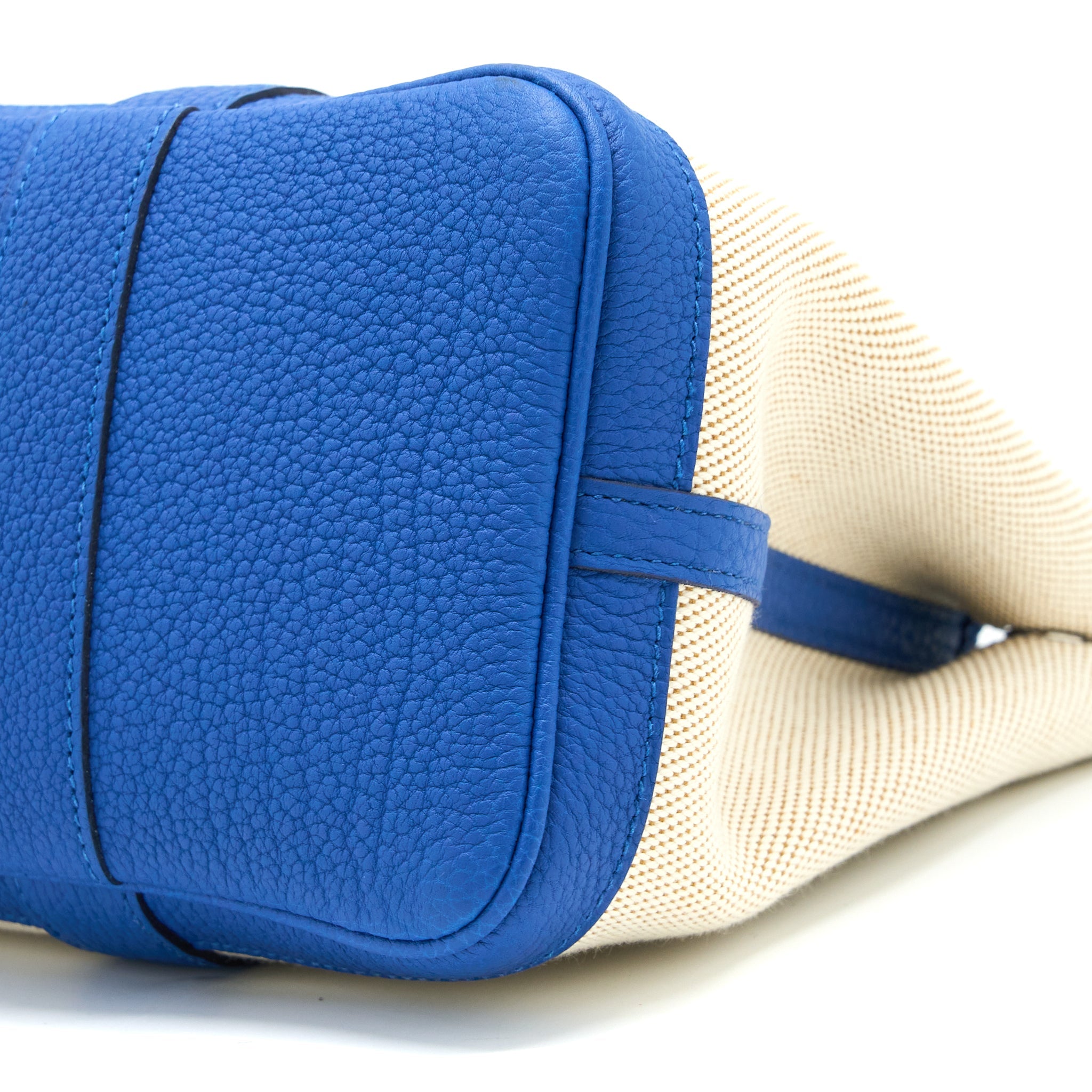 HERMES GARDEN PARTY 30 TWILL H CANVAS/NEGONDA ECRU-DESERT/BLUE FRANCE SHW
