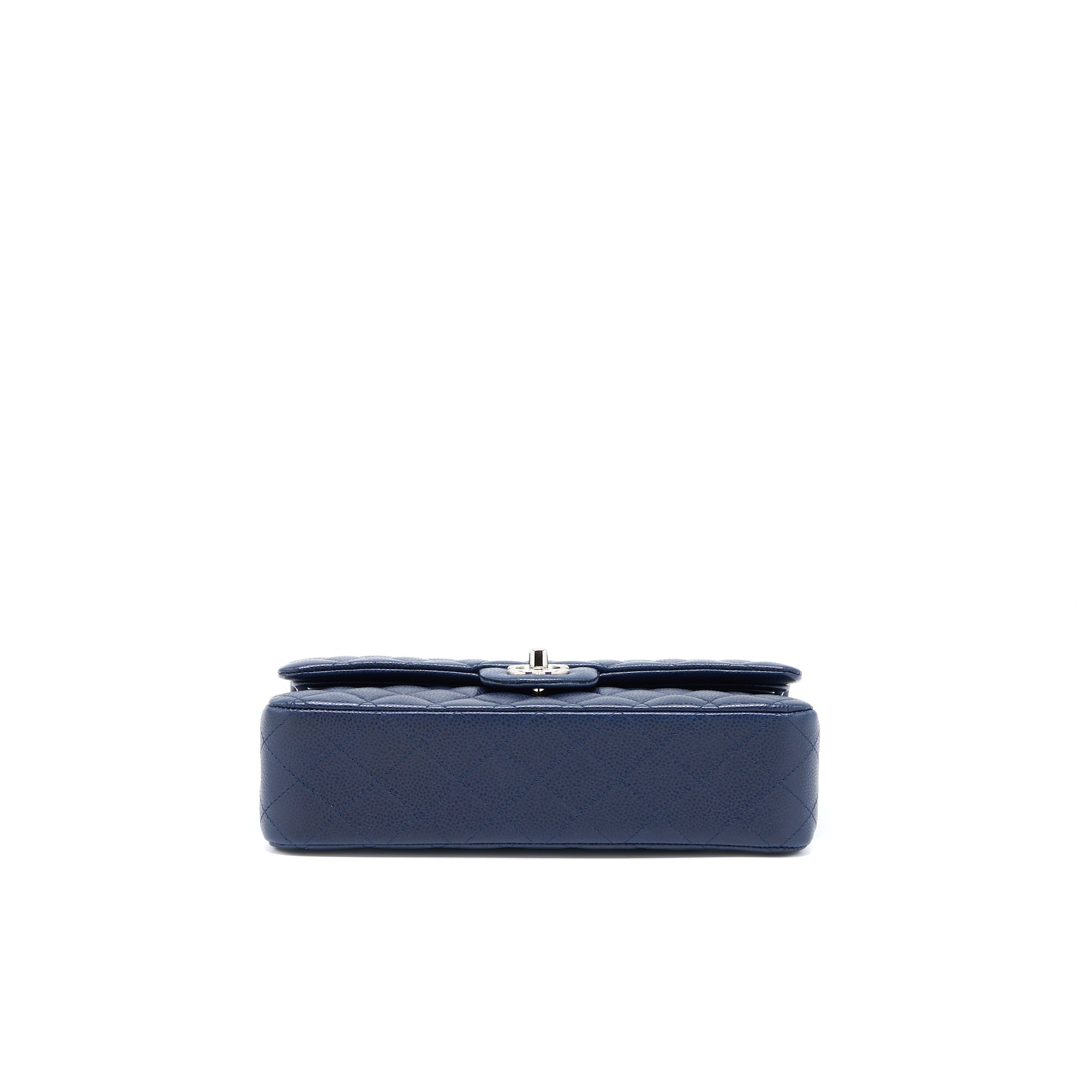 CHANEL MEDIUM CLASSIC DOUBLE FLAP BAG CAVIAR NAVY BLUE SHW