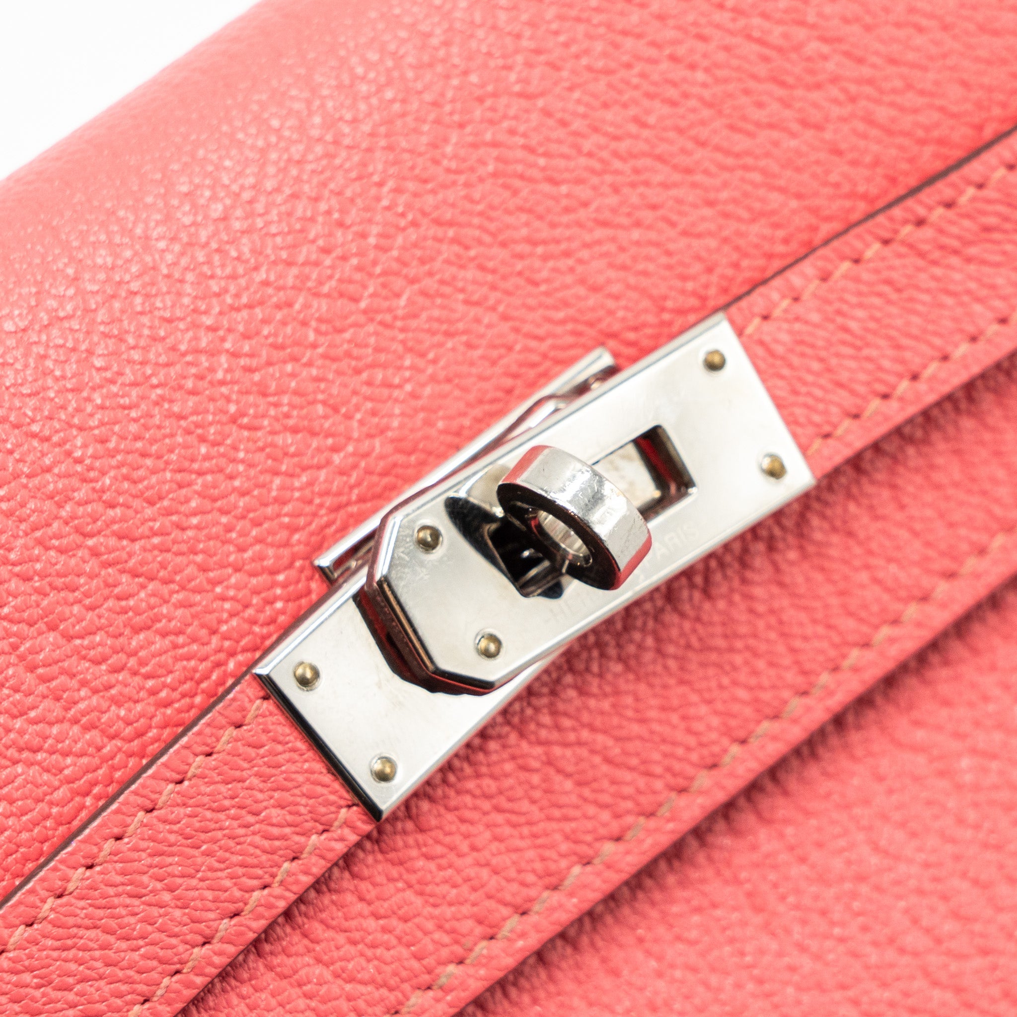 HERMES KELLY COMPACT WALLET CHEVRE MYSORE ROSE AZALEE SHW