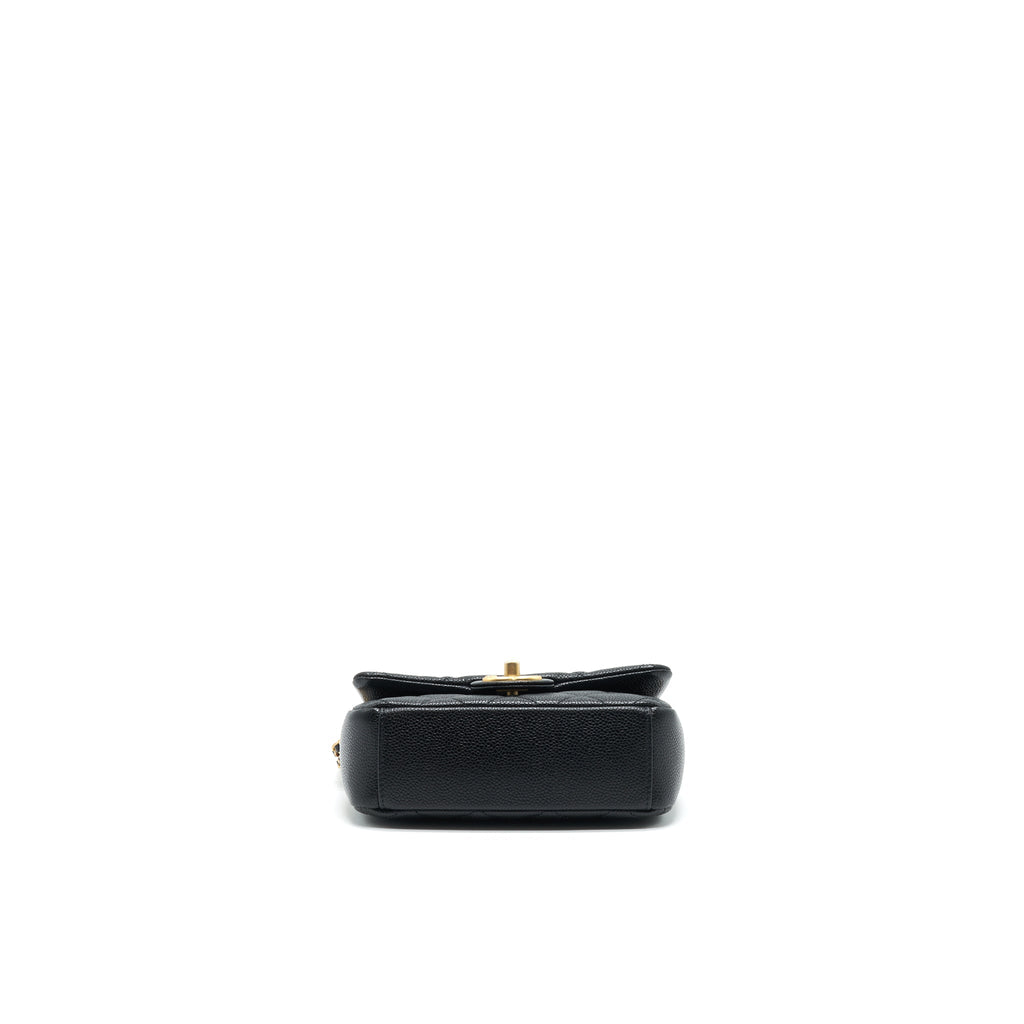 CHANEL 21A MINI SQUARE FLAP BAG CAVIAR BLACK GHW