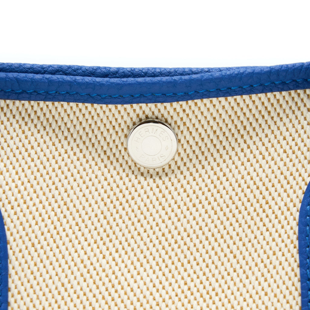 HERMES GARDEN PARTY 30 TWILL H CANVAS/NEGONDA ECRU-DESERT/BLUE FRANCE SHW