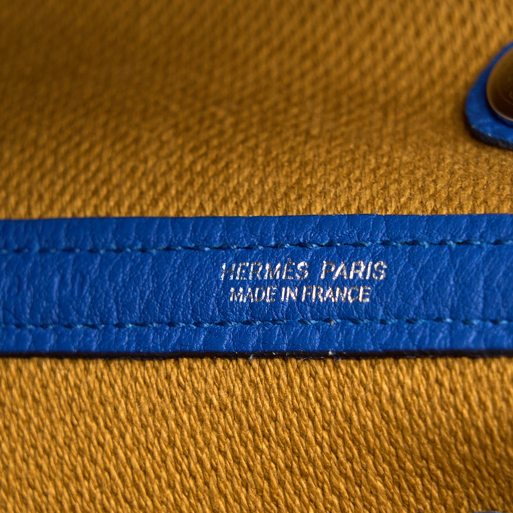 HERMES GARDEN PARTY 30 TWILL H CANVAS/NEGONDA ECRU-DESERT/BLUE FRANCE SHW