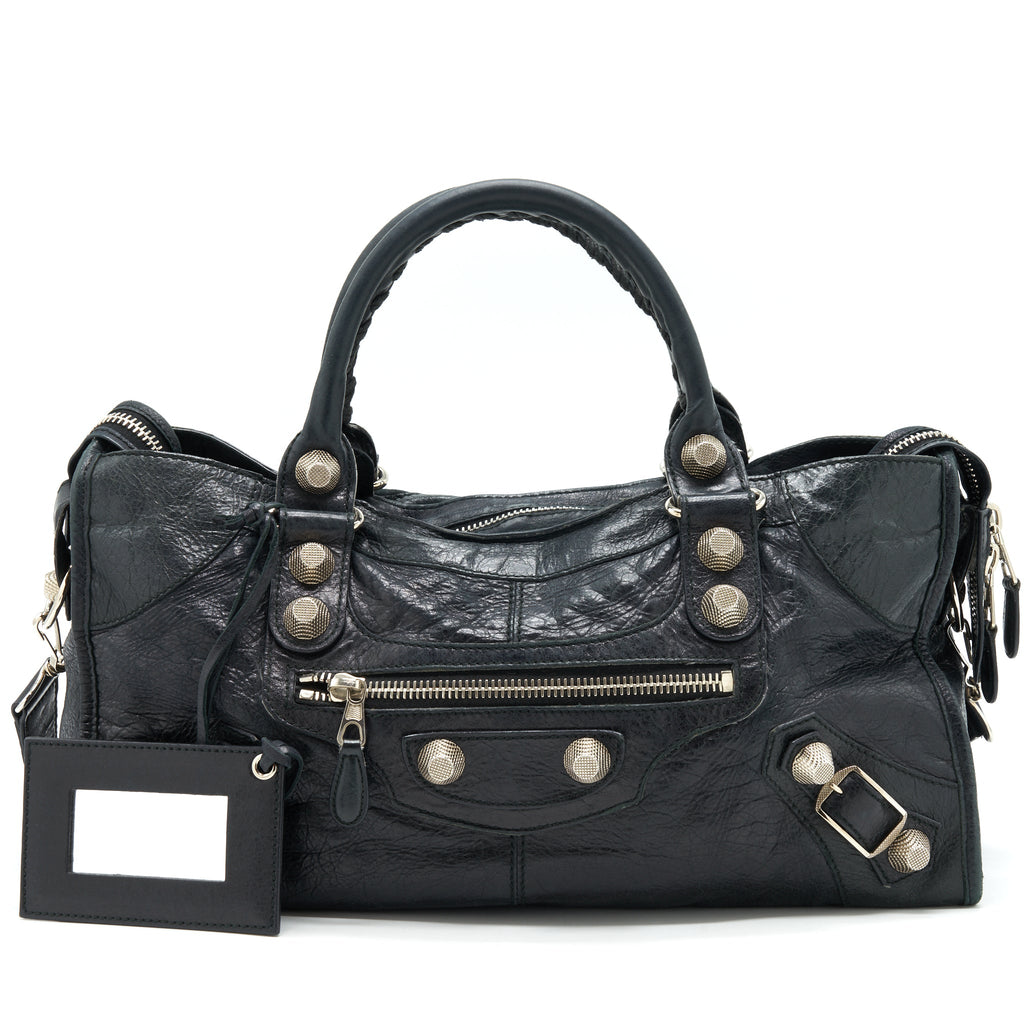 BALENCIAGA GIANT CITY BAG NAVY SHW