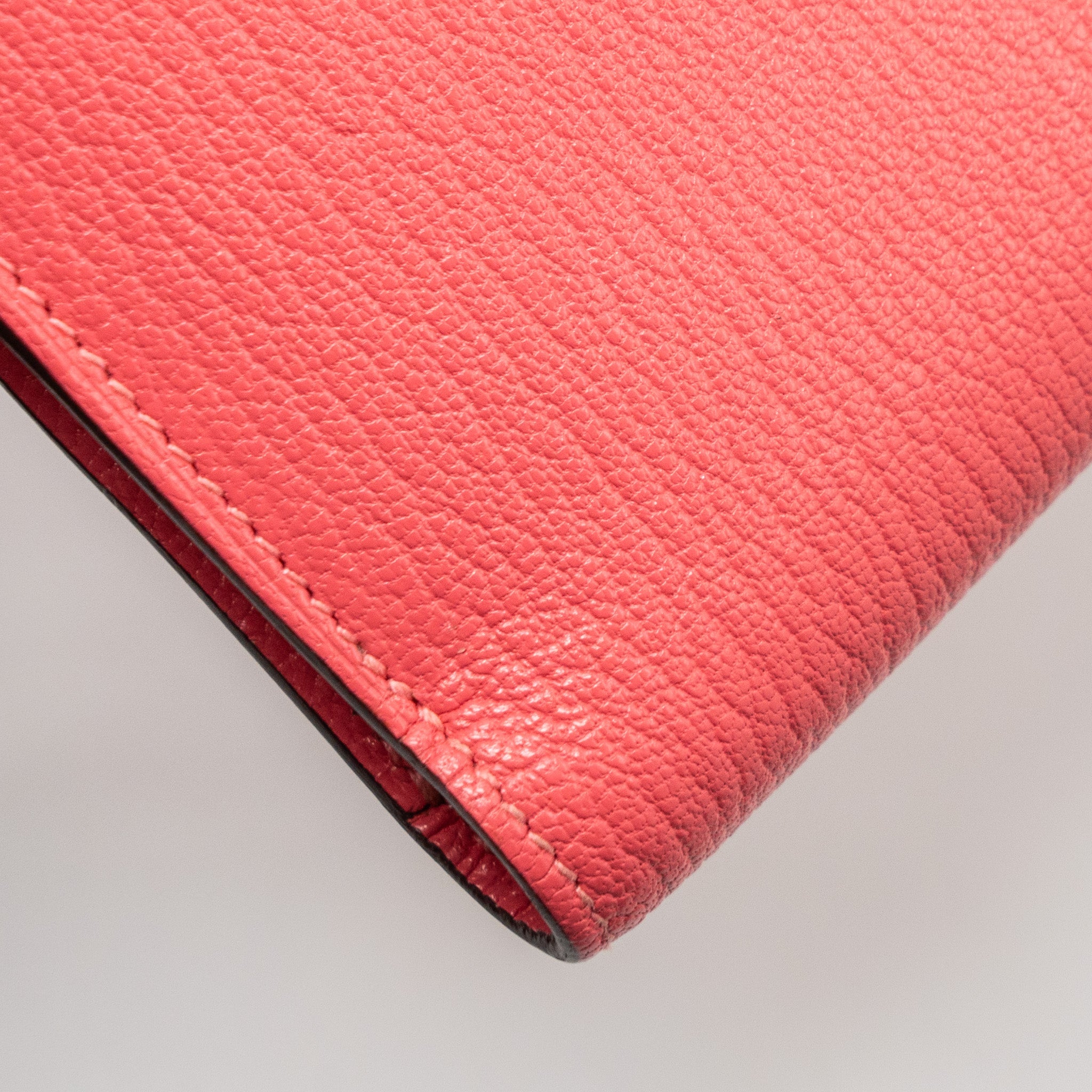 HERMES KELLY COMPACT WALLET CHEVRE MYSORE ROSE AZALEE SHW