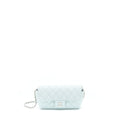 CHANEL GLASSES CASE WITH CHAIN CAVIAR LIGHT BLUE SHW