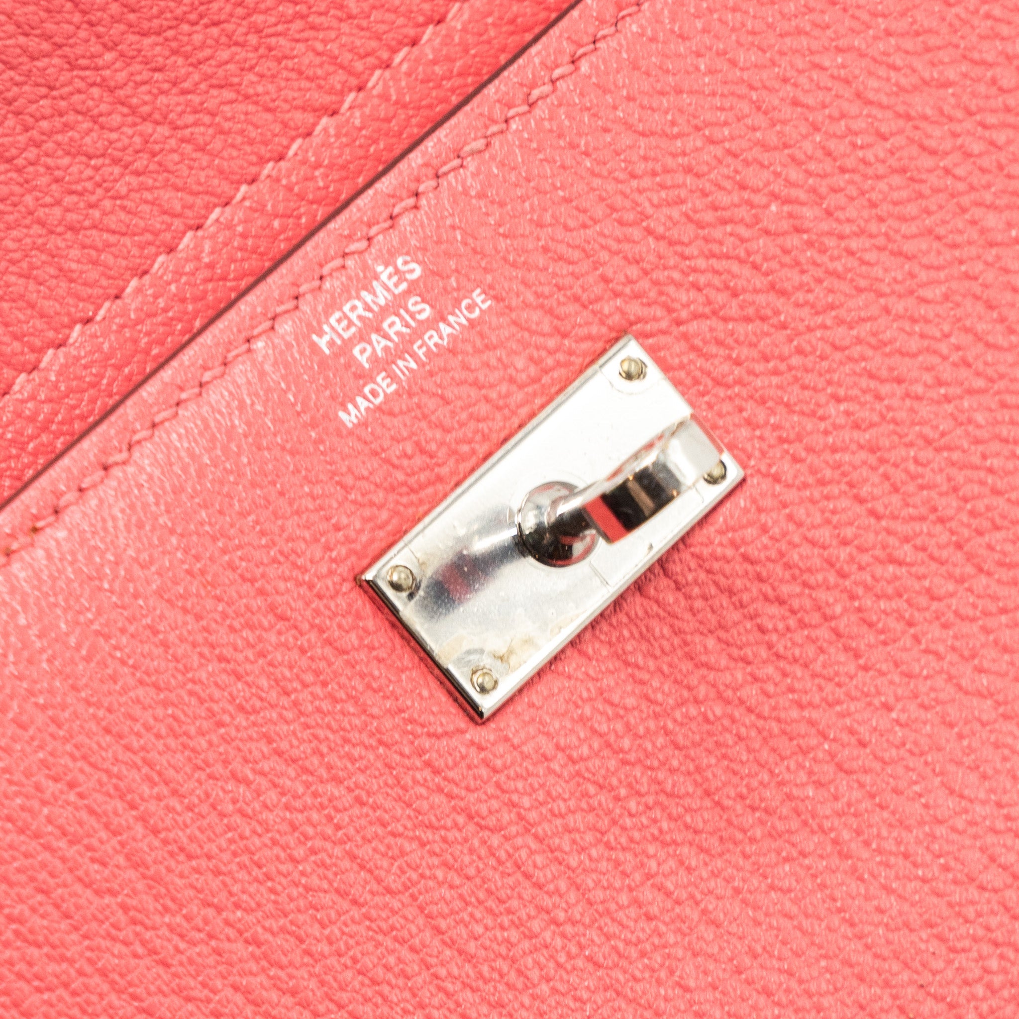 HERMES KELLY COMPACT WALLET CHEVRE MYSORE ROSE AZALEE SHW