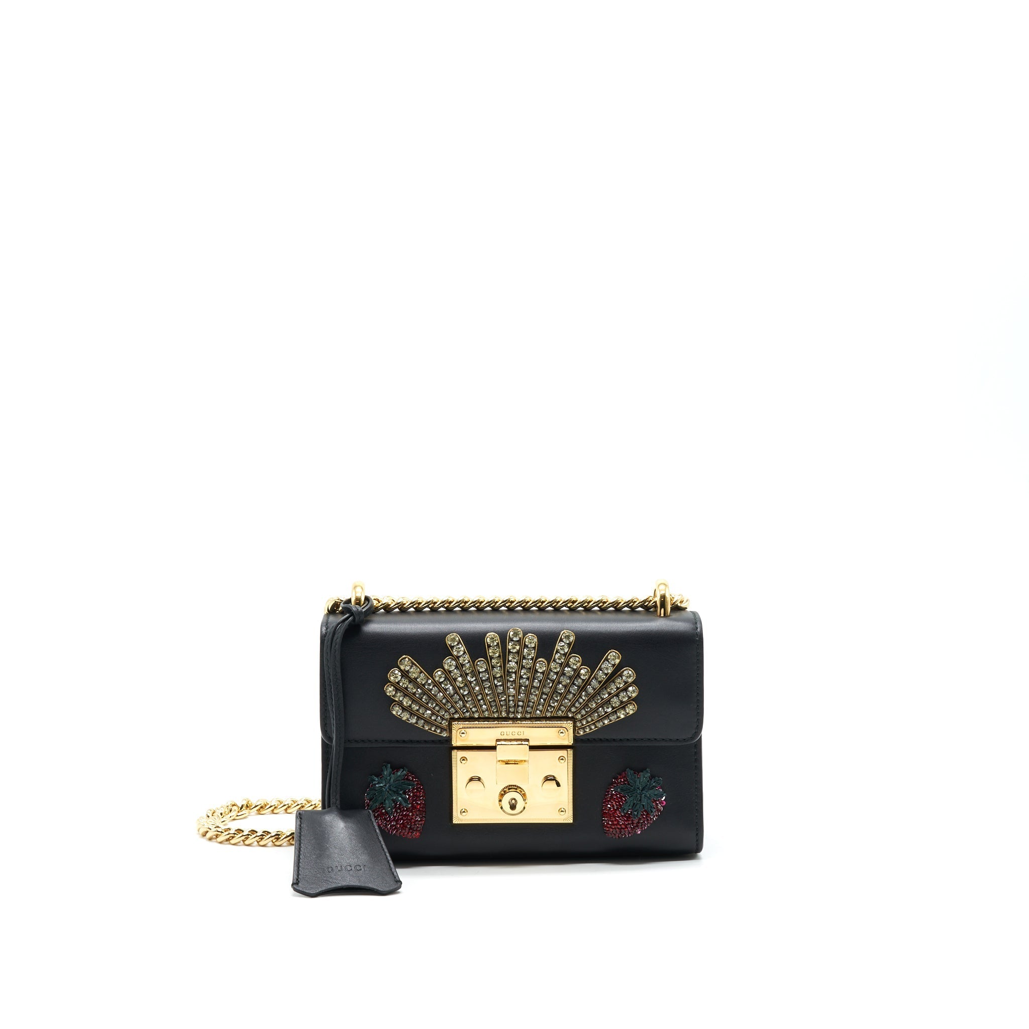 GUCCI LIMITED EDITION PADLOCK CHAIN BAG BLACK