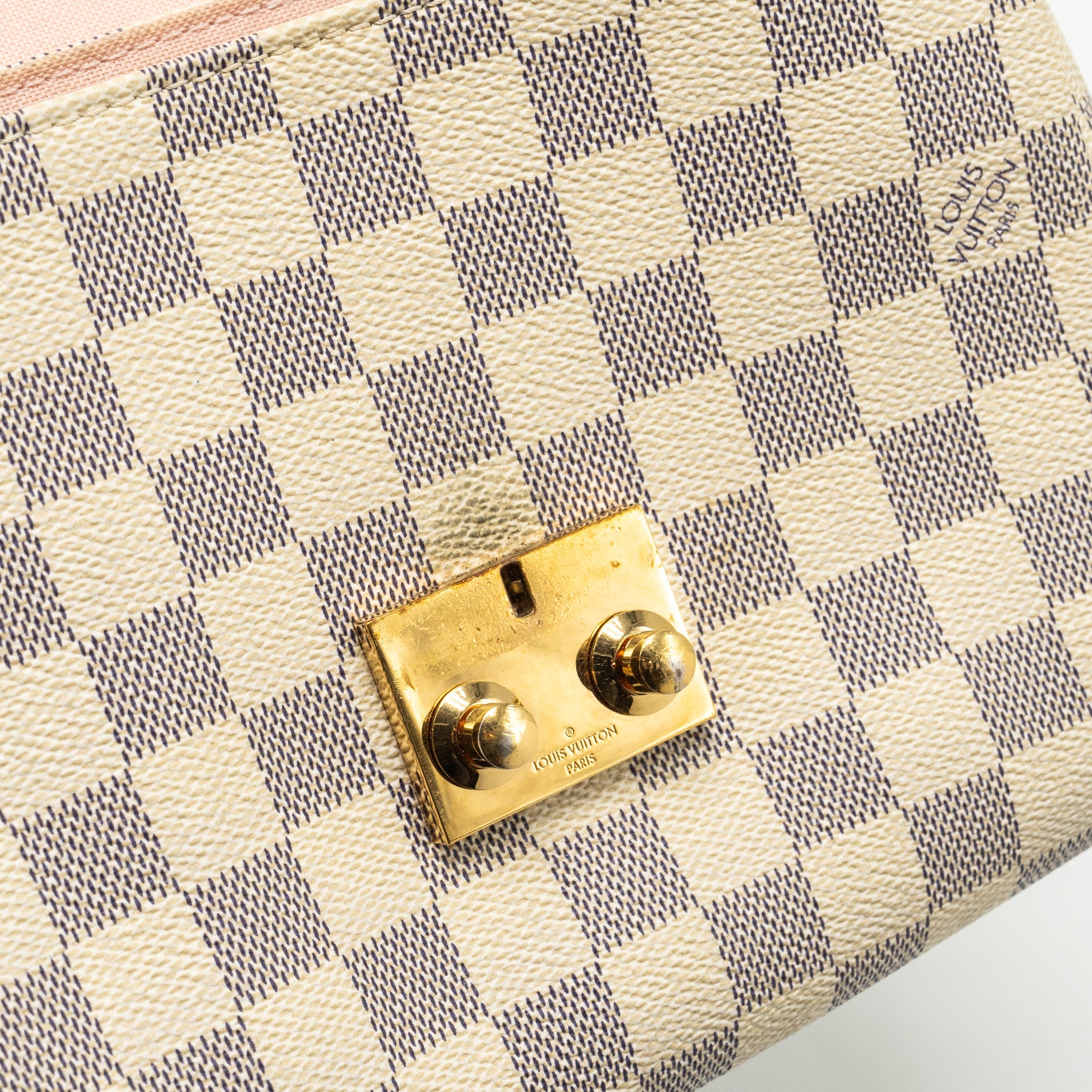LOUIS VUITTON CROISETTE DAMIER AZUR CANVAS WHITE GHW