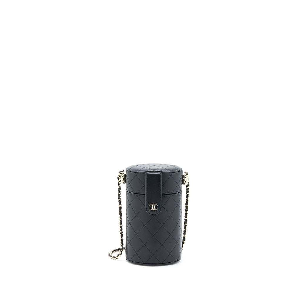 CHANEL VERTICAL CLUTCH WITH CHAIN LAMBSKIN BLACK LGHW