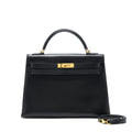 HERMES KELLY 32 BOX LEATHER BLACK GHW