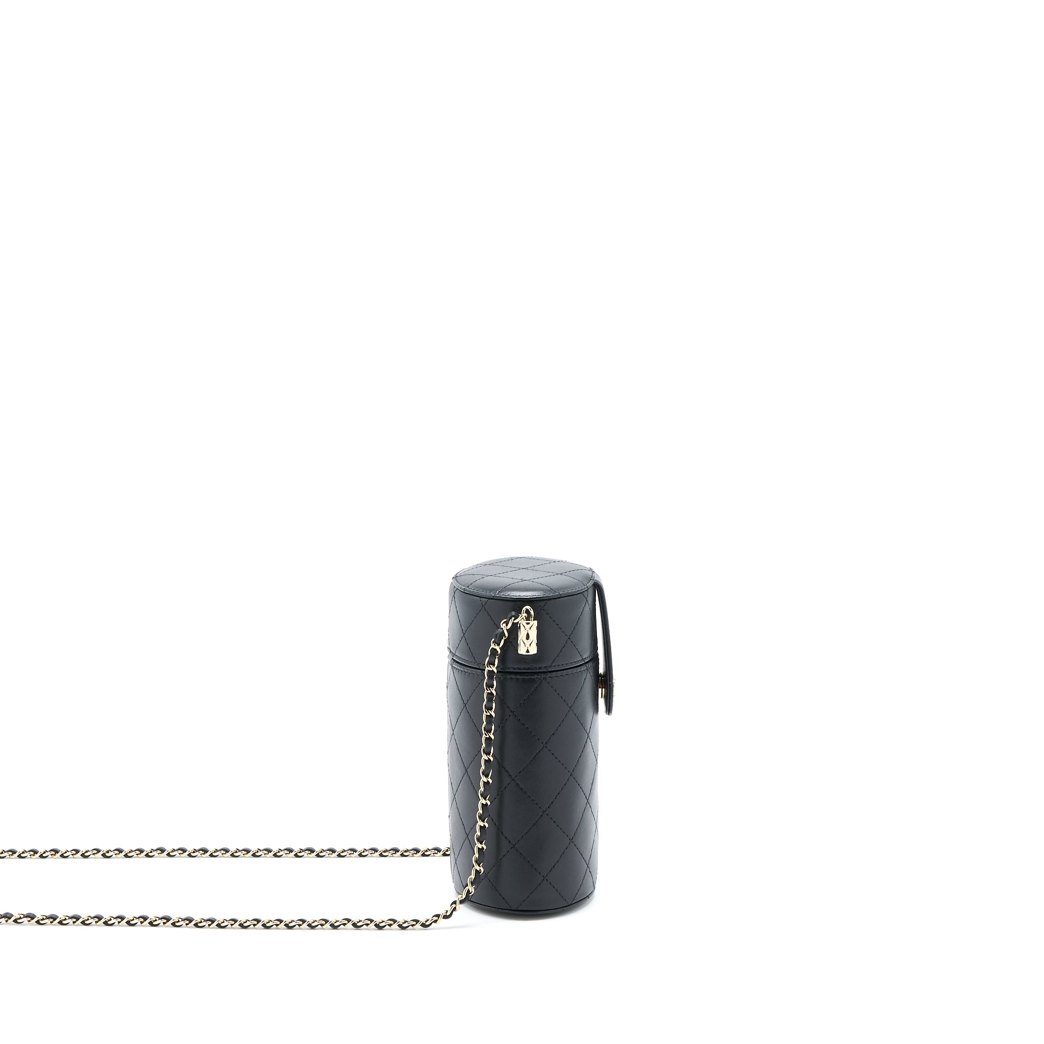 CHANEL VERTICAL CLUTCH WITH CHAIN LAMBSKIN BLACK LGHW