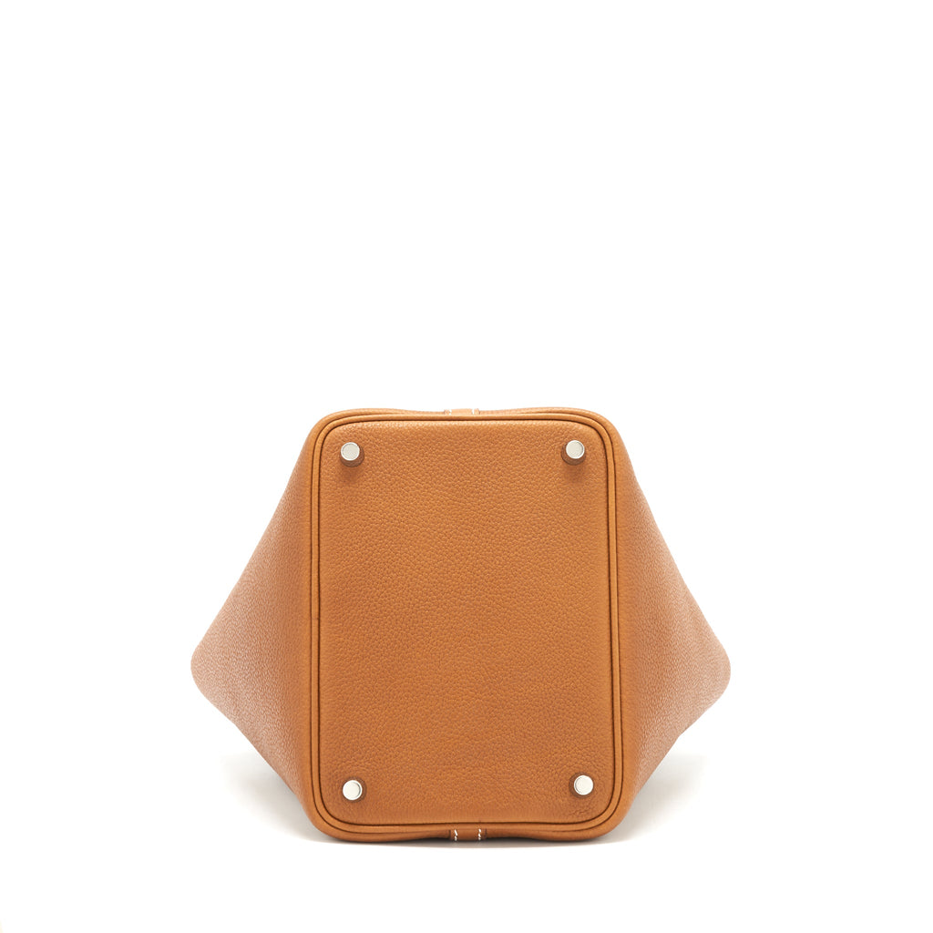 HERMES PICOTIN 18 LOCK BAG BARENIA FAUBOURG CALFSKIN GOLD SHW