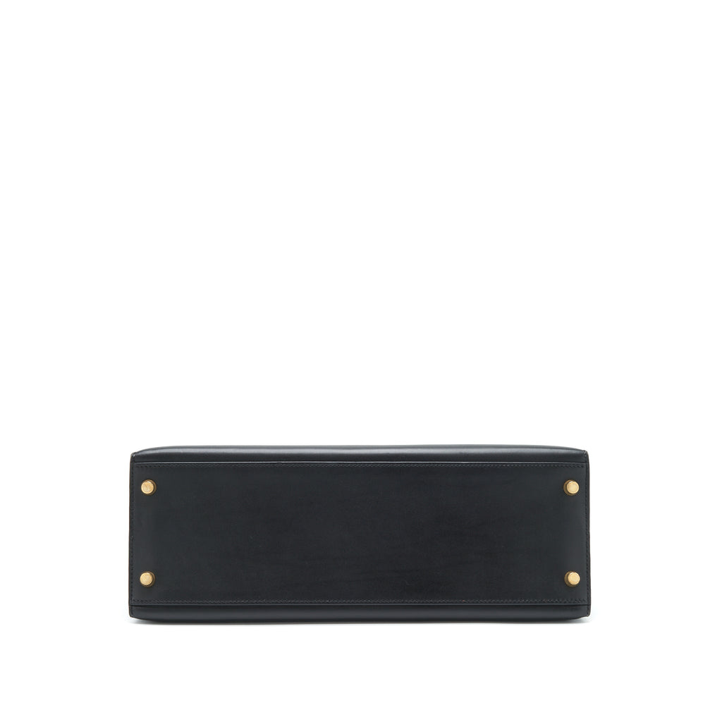 HERMES KELLY 32 BOX LEATHER BLACK GHW