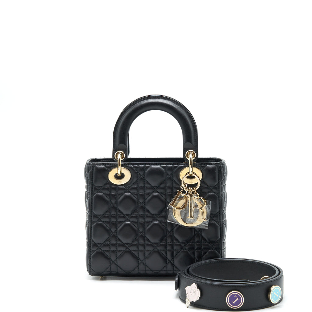 DIOR LADY DIOR SMALL MY ABC BAG LAMBSKIN BLACK LGHW