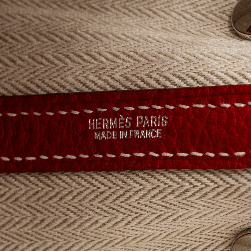 HERMES GARDEN PARTY 30 NEGONDA LEATHER ROUGE CASAQUE SHW