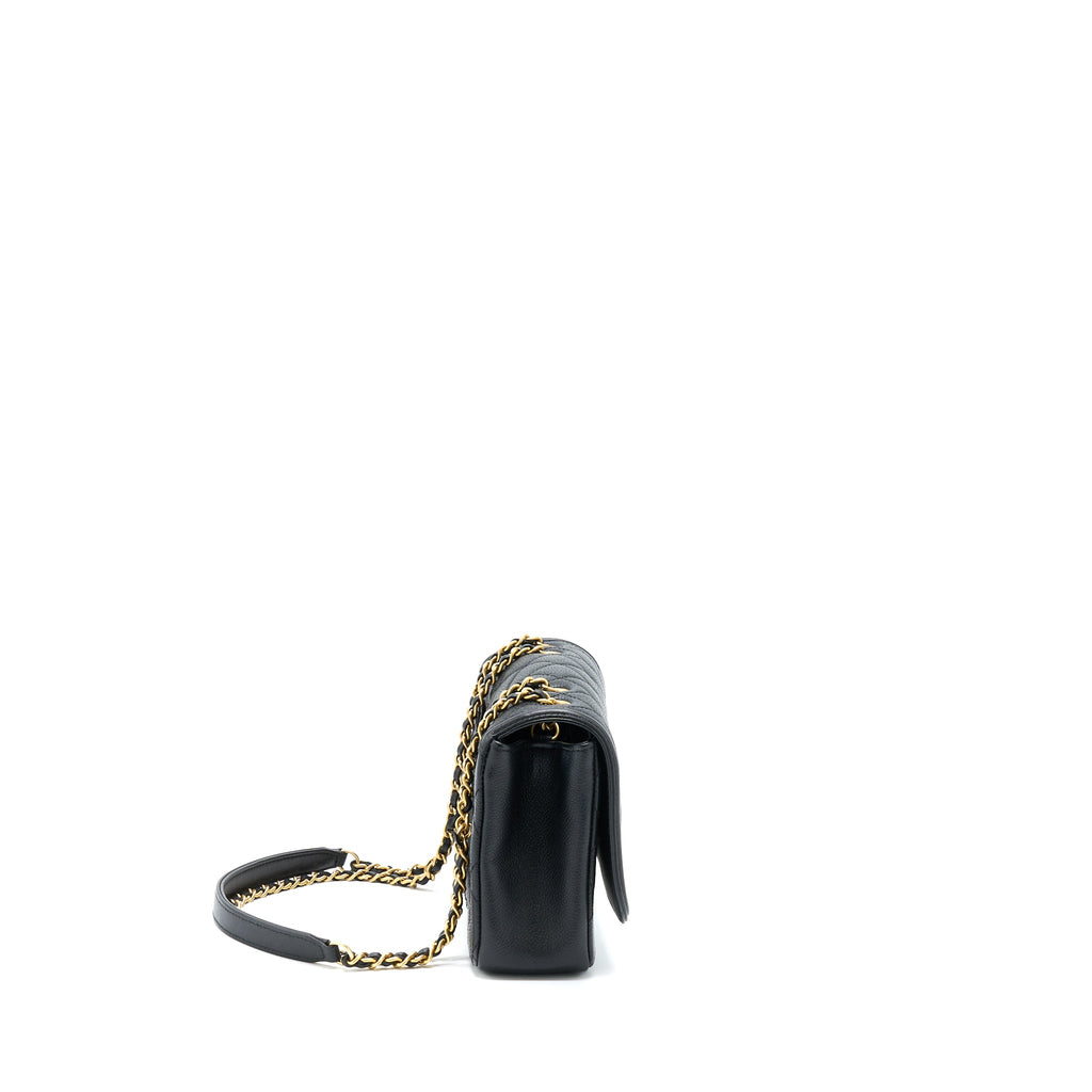 CHANEL FILIGREE FLAP BAG CAVIAR BLACK GHW