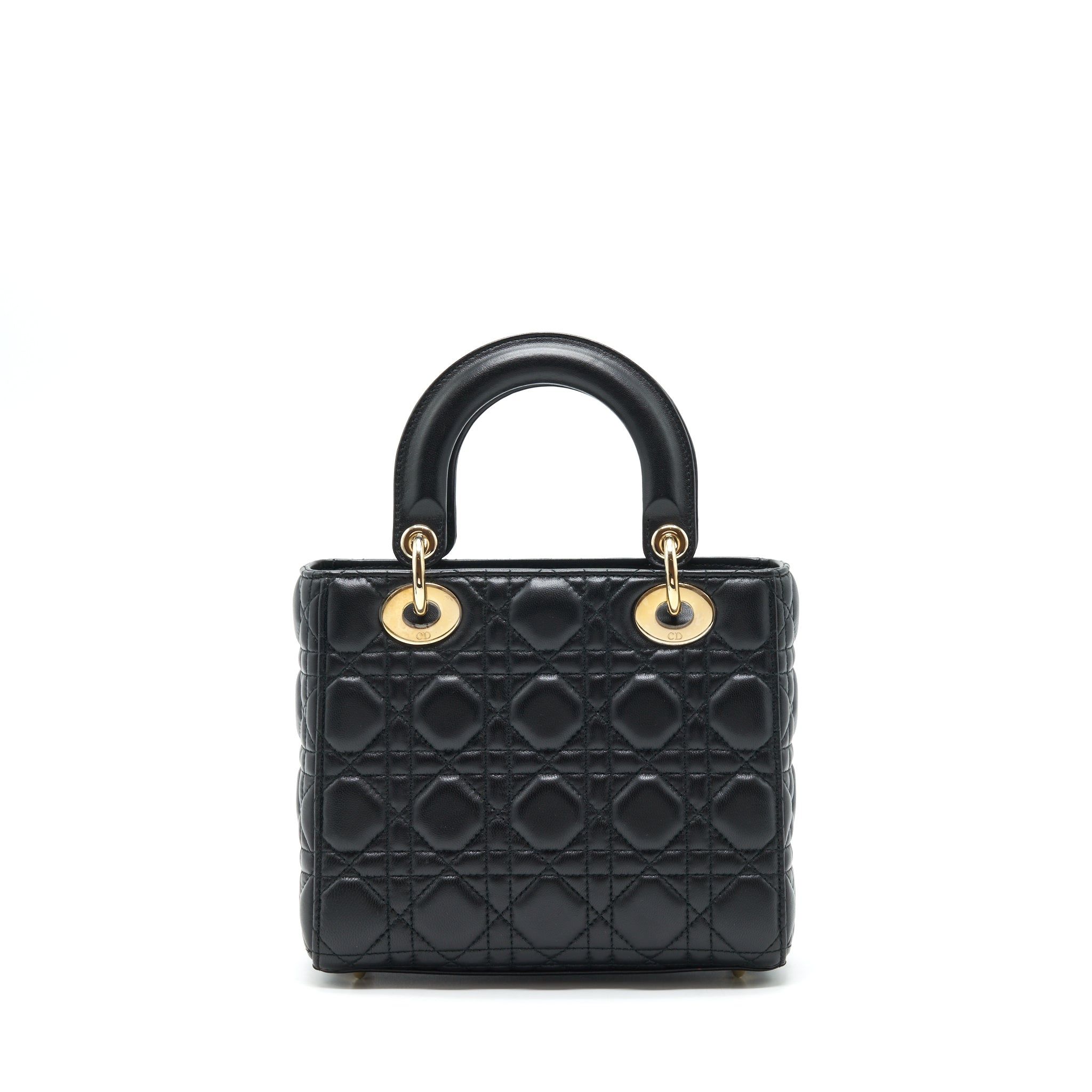 DIOR LADY DIOR SMALL MY ABC BAG LAMBSKIN BLACK LGHW