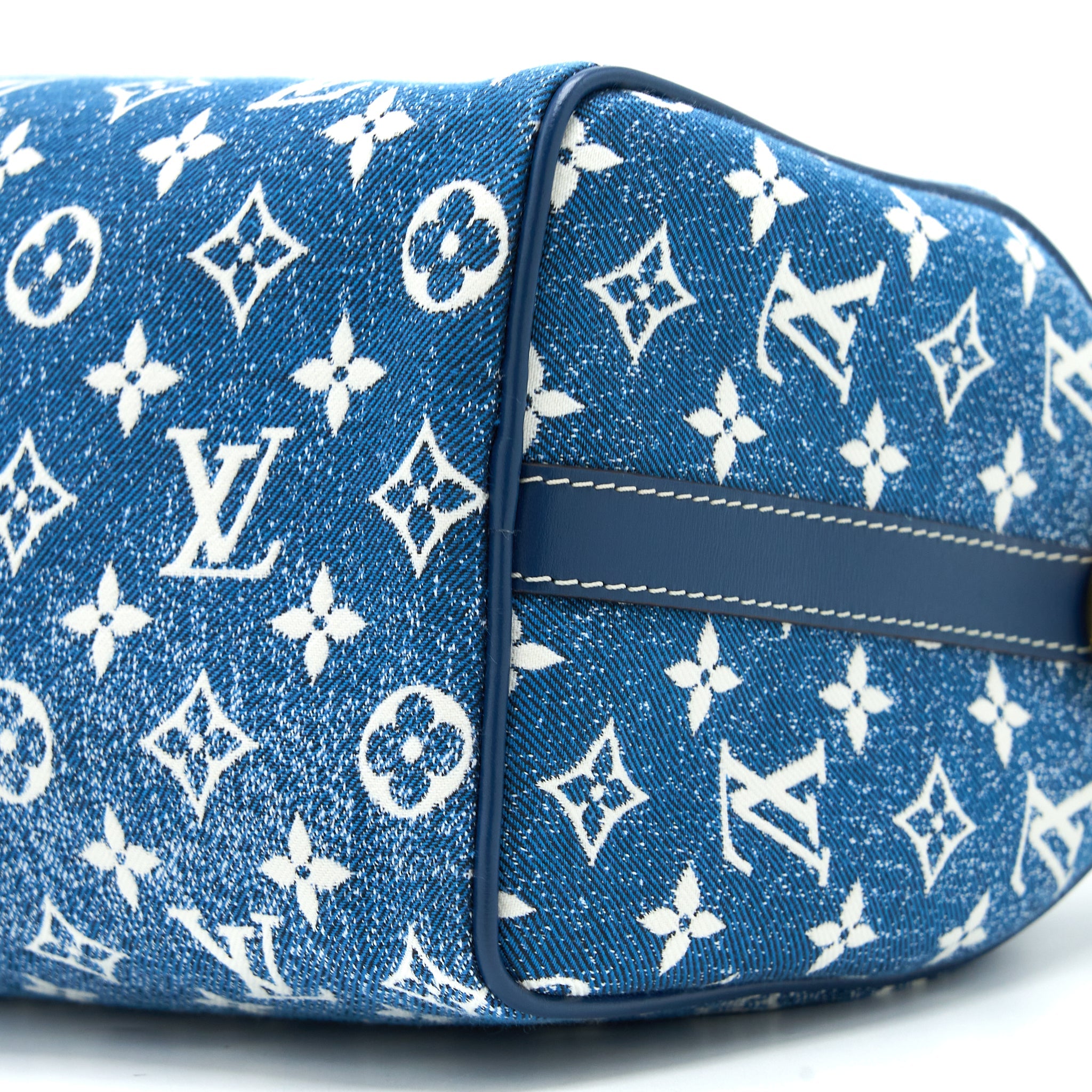 LOUIS VUITTON LIMITED EDITION SPEEDY BANDOULIERE 25 DENIM BLUE GHW (NEW VERSION)