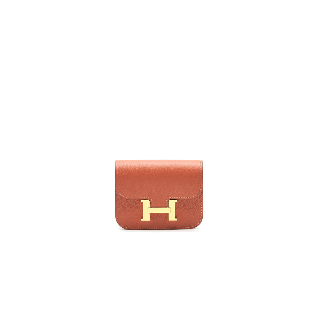 HERMES SLIM WALLET EVERCOLOR BLUSH/ BLUE FRIDA GHW