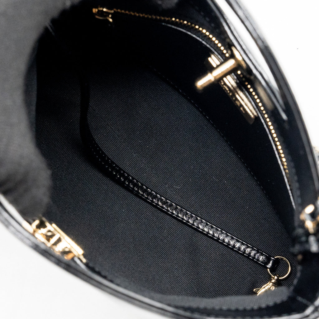 CHANEL 24C MINI 31 BAG SHINY CALFSKIN BLACK LGHW (MICROCHIP)
