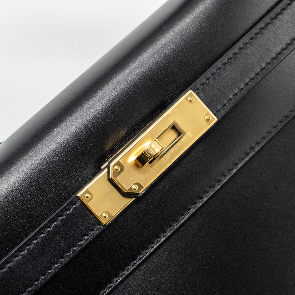 HERMES KELLY 28 BOX CALFSKIN BLACK GHW