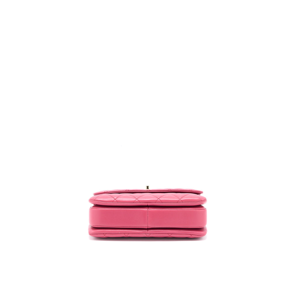 CHANEL TOP HANDLE TRENDY CC FLAP BAG LAMBSKIN PINK LGHW