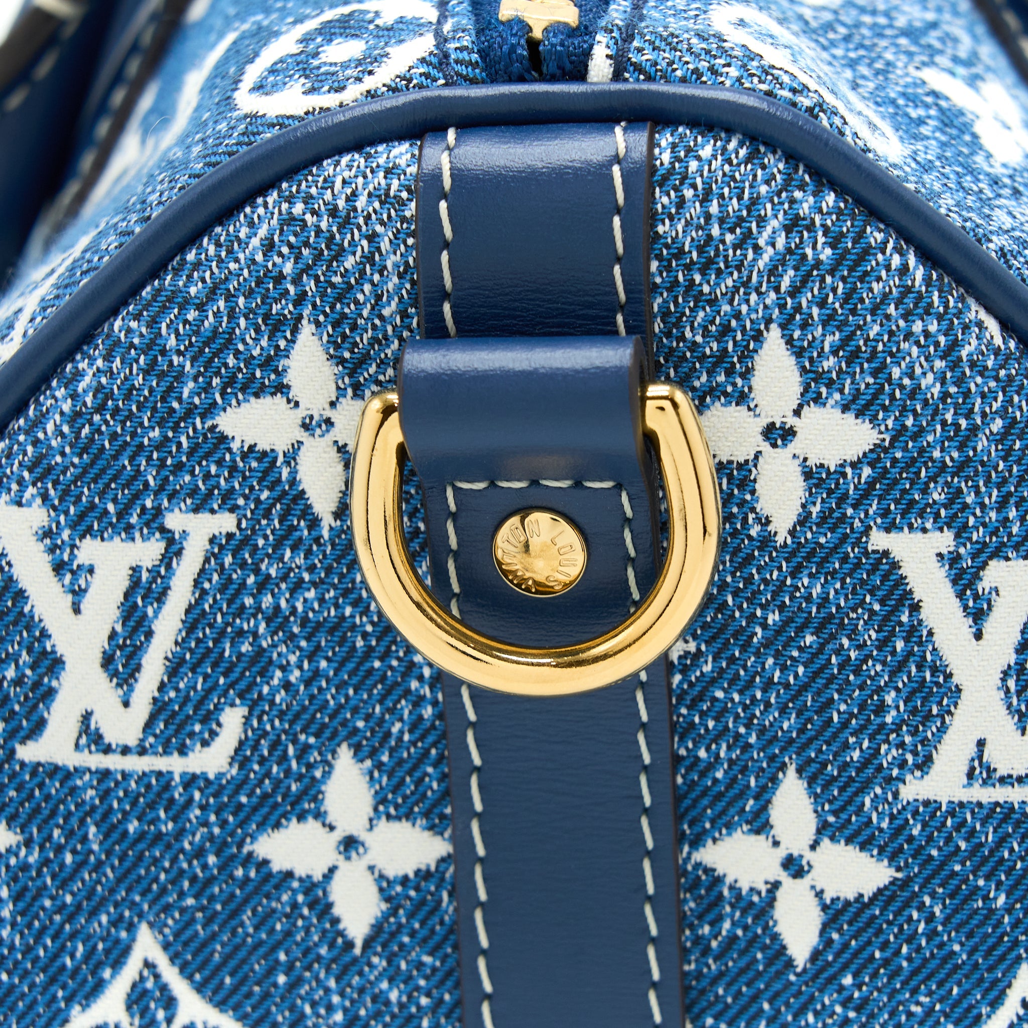 LOUIS VUITTON LIMITED EDITION SPEEDY BANDOULIERE 25 DENIM BLUE GHW (NEW VERSION)