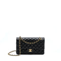 CHANEL CLASSIC DOUBLE FLAP BAG LAMBSKIN BLACK GHW