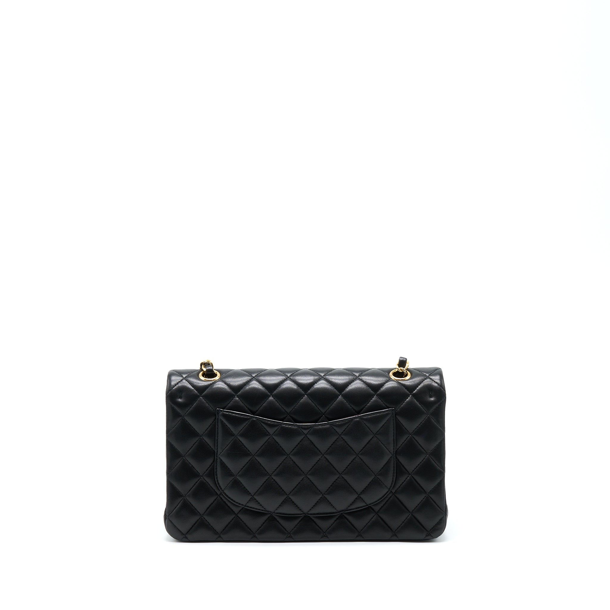 CHANEL CLASSIC DOUBLE FLAP BAG LAMBSKIN BLACK GHW
