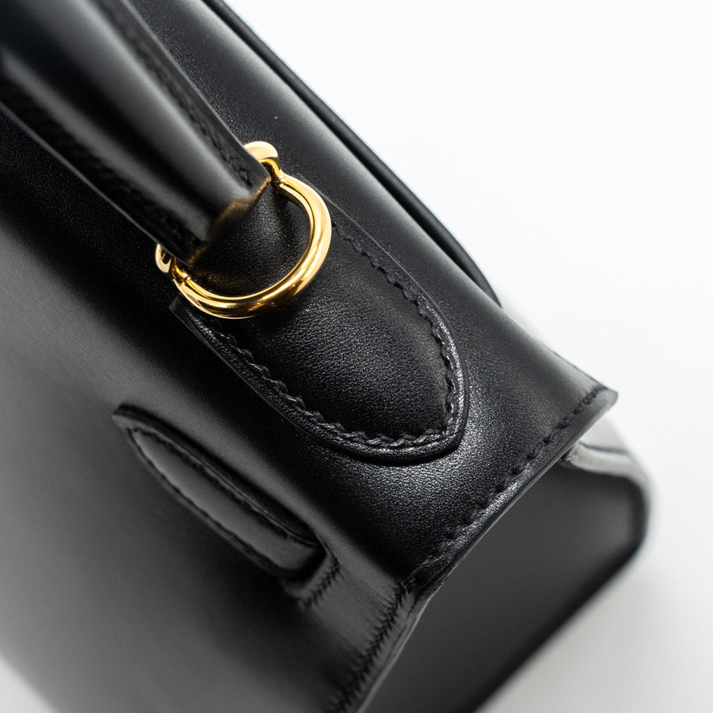 HERMES KELLY 28 BOX CALFSKIN BLACK GHW