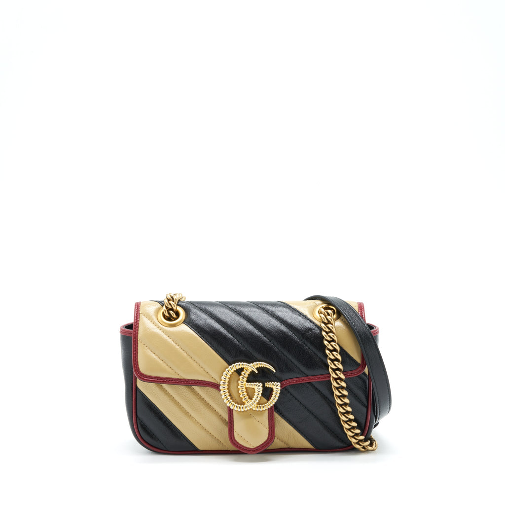 GUCCI MINI GG MARMONT FLAP BAG LIMITED EDITION MULTICOLOR GHW
