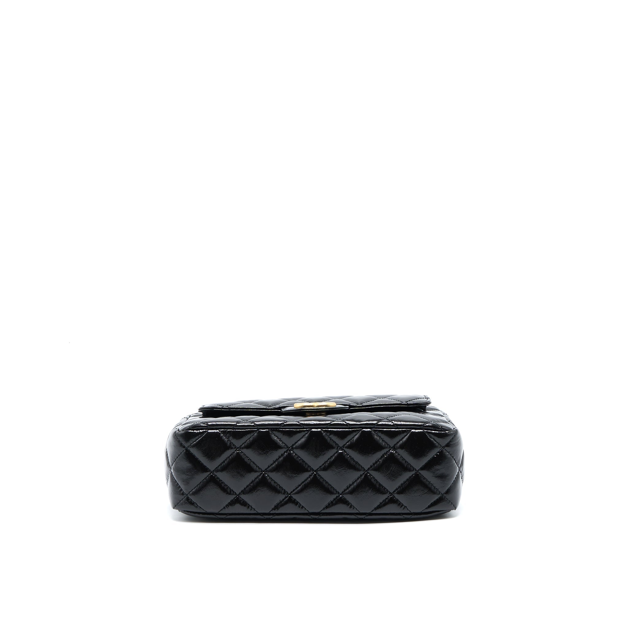 CHANEL 23C HOBO BAG SHINY CALFSKIN BLACK BRUSHED GHW(MICROCHIP)
