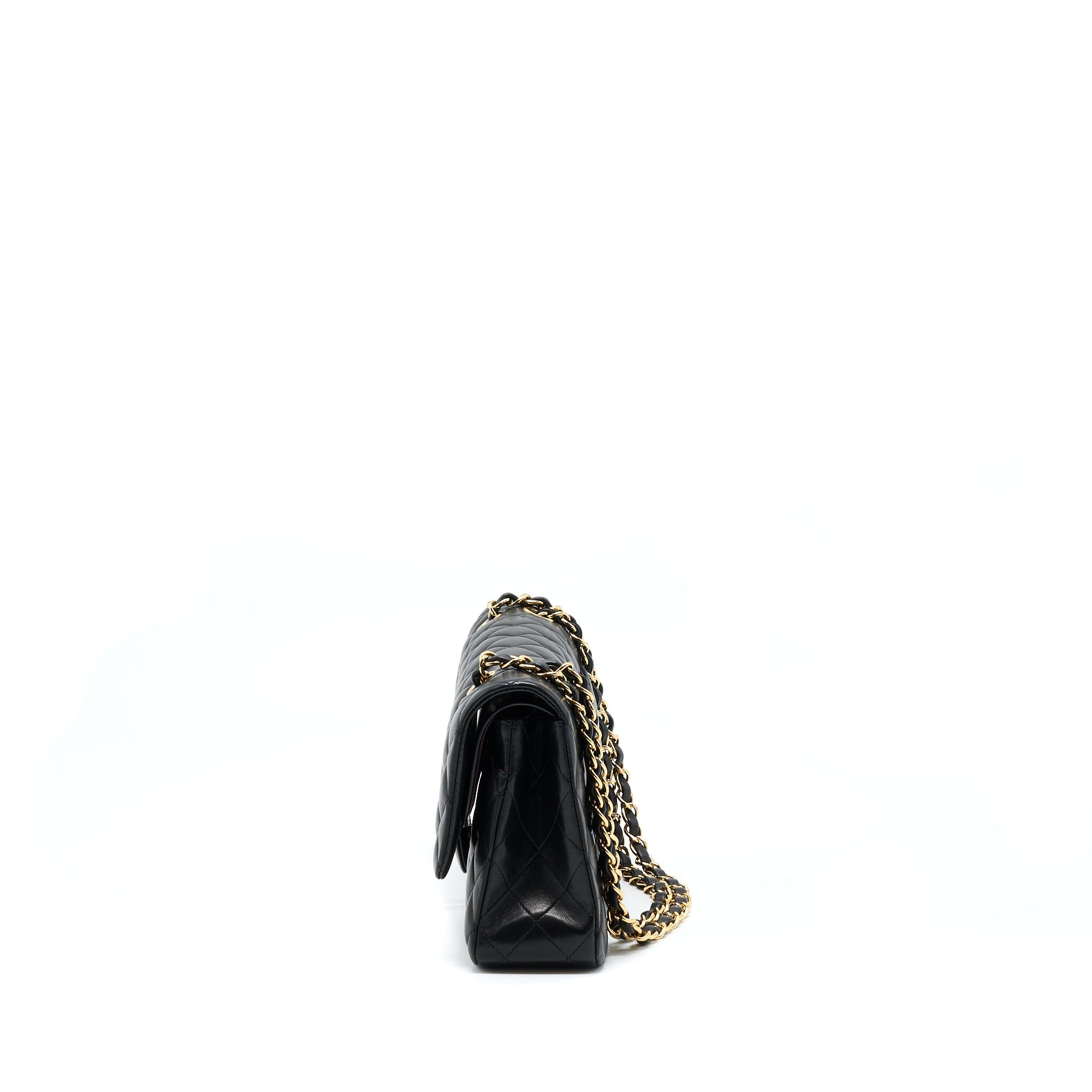 CHANEL CLASSIC DOUBLE FLAP BAG LAMBSKIN BLACK GHW