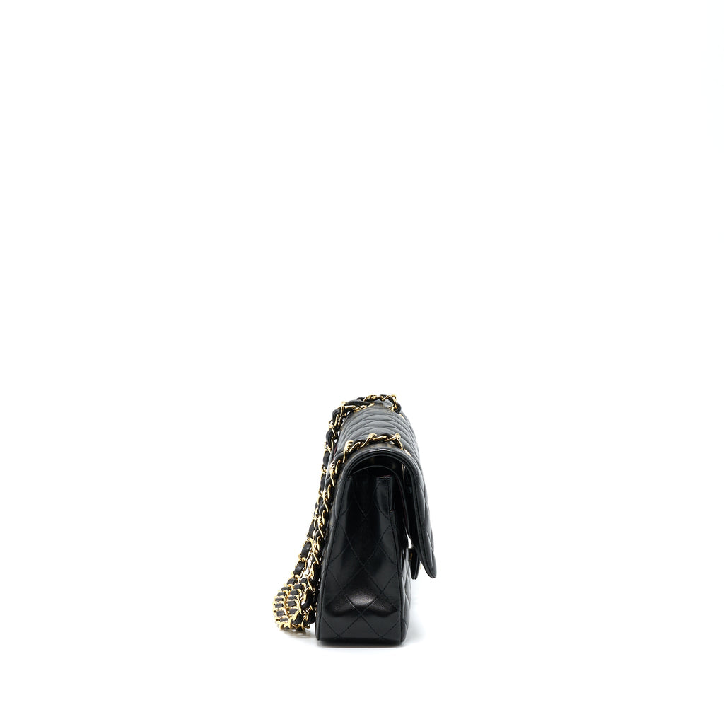 CHANEL CLASSIC DOUBLE FLAP BAG LAMBSKIN BLACK GHW