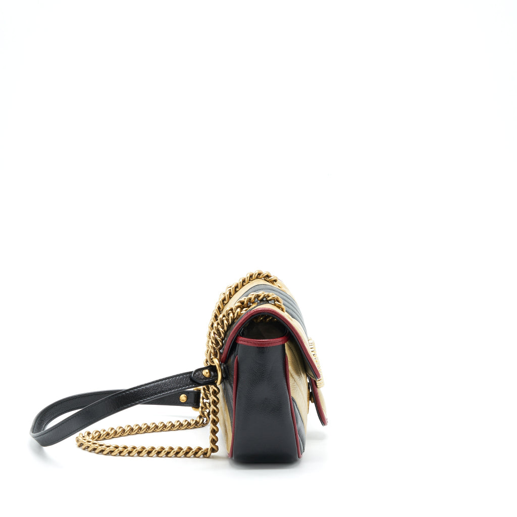 GUCCI MINI GG MARMONT FLAP BAG LIMITED EDITION MULTICOLOR GHW