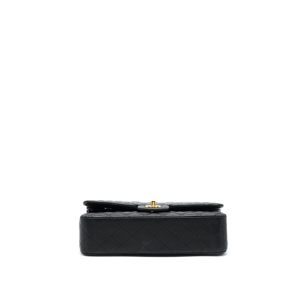 CHANEL CLASSIC DOUBLE FLAP BAG LAMBSKIN BLACK GHW