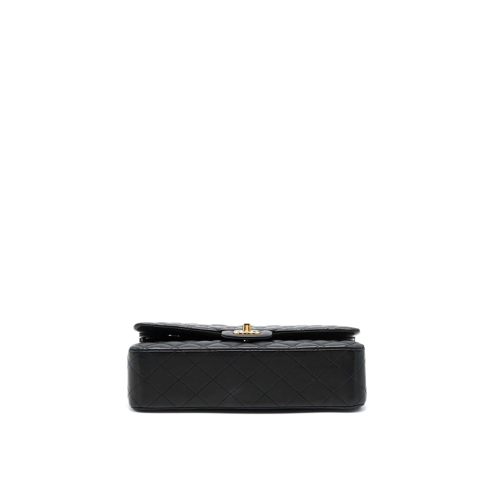 CHANEL CLASSIC DOUBLE FLAP BAG LAMBSKIN BLACK GHW