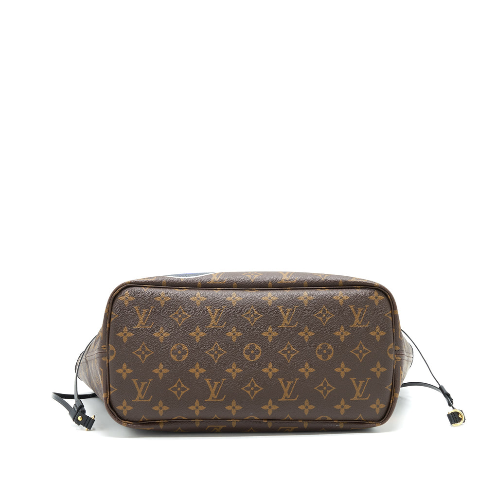 LOUIS VUITTON NEVERFULL MM MY LV WORLD TOUR MONOGRAM CANVAS/ BLACK