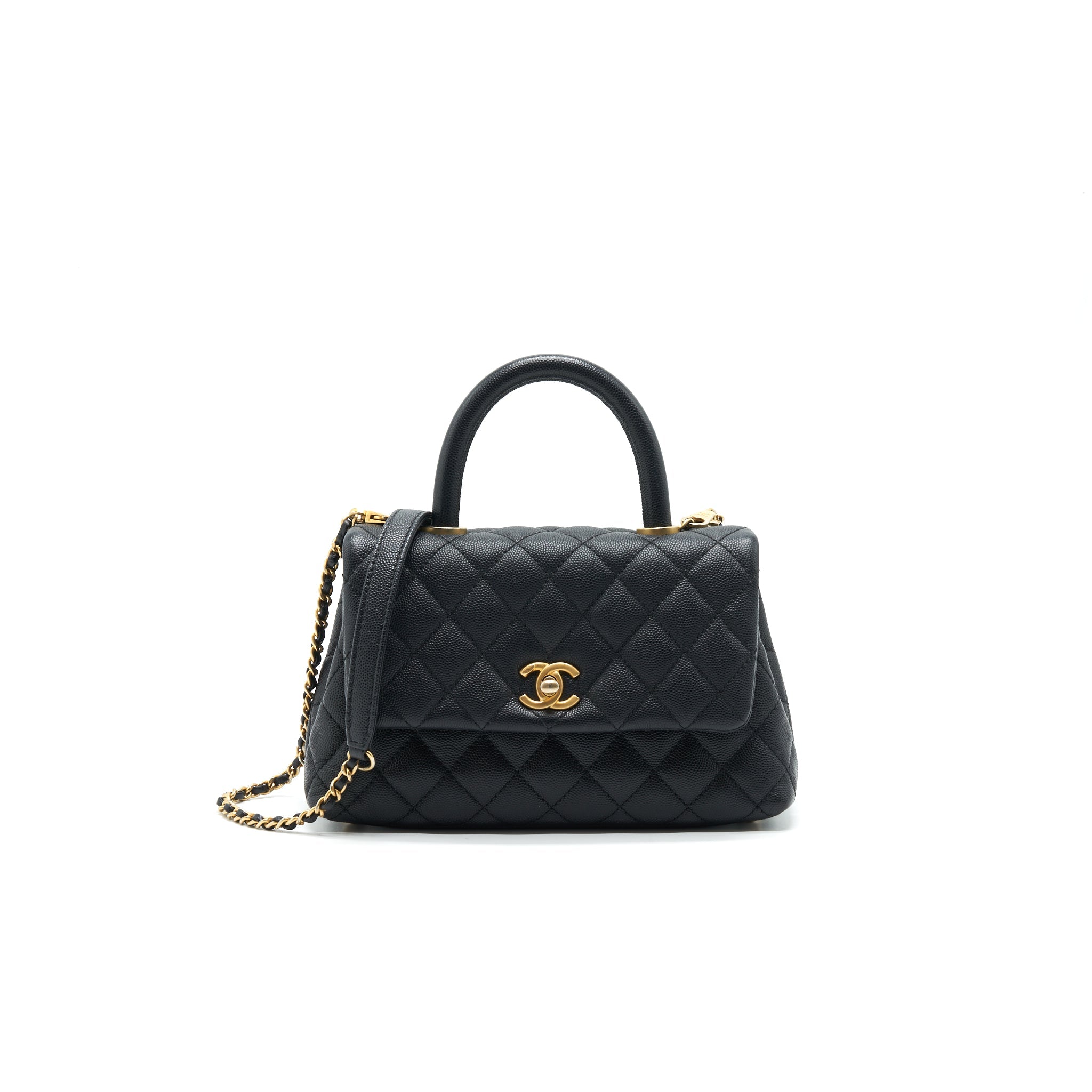 CHANEL CAVIAR MINI COCOHANDLE BLACK GHW SERIAL25