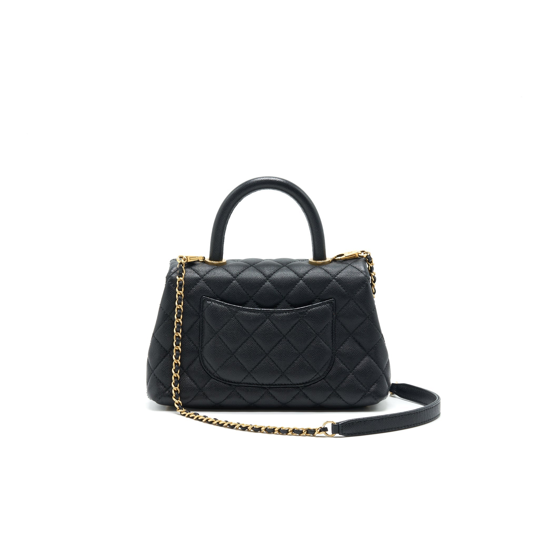 CHANEL CAVIAR MINI COCOHANDLE BLACK GHW SERIAL25