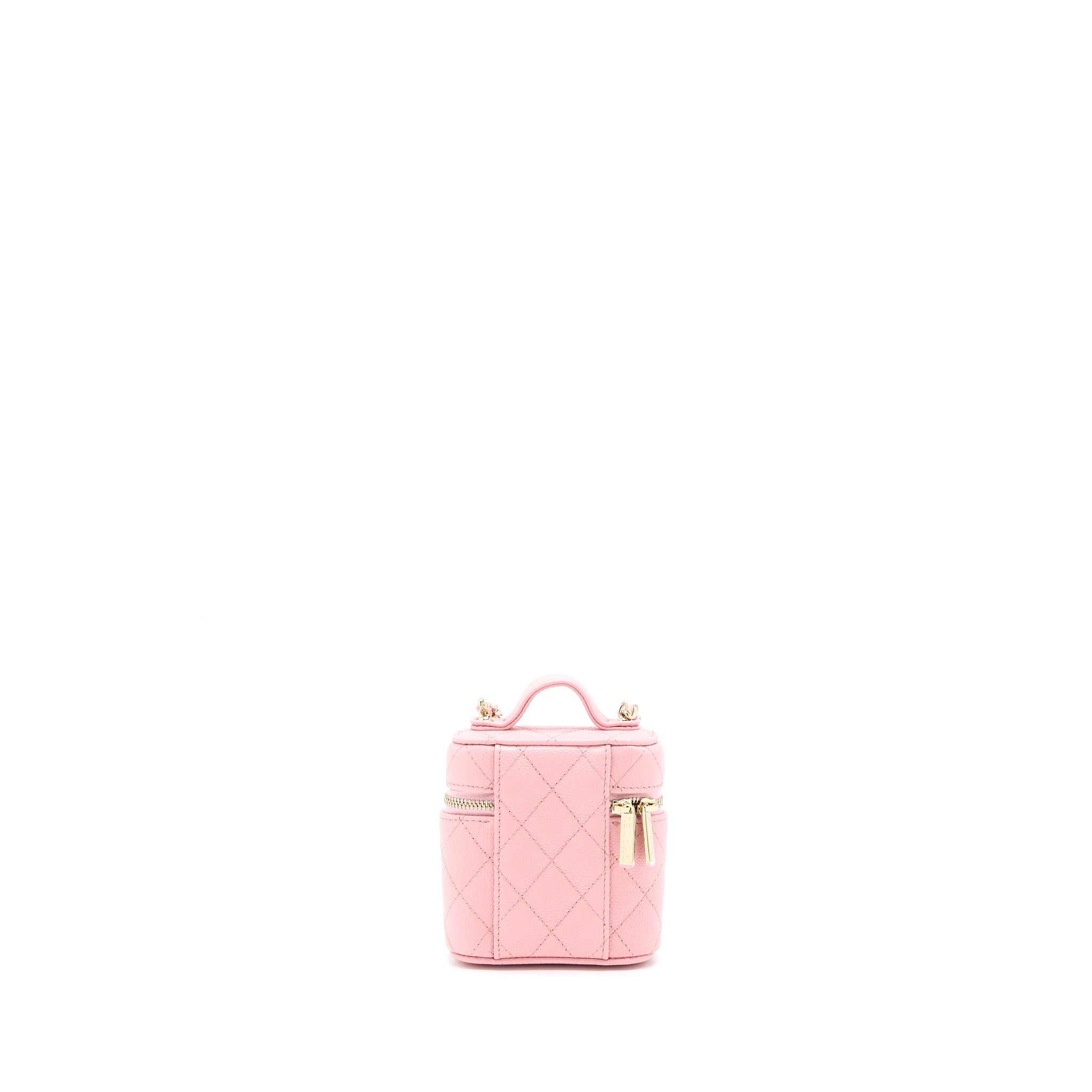 CHANEL MINI TOP HANDLE VANITY CASE CAVIAR PINK LGHW
